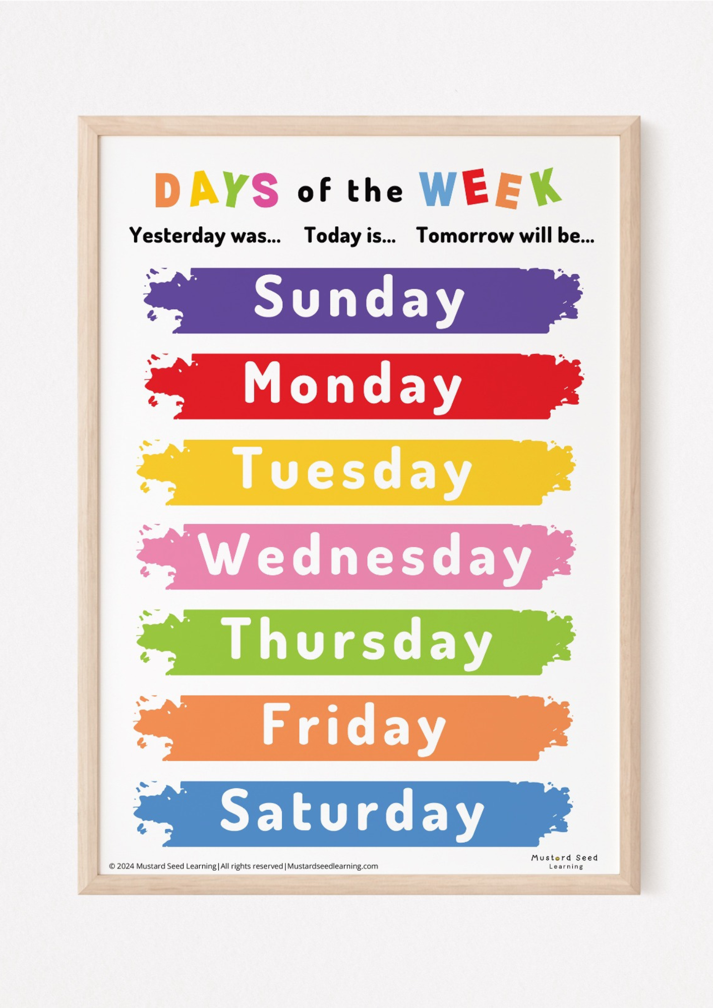 days-of-the-week-poster-mustard-seed-learning for Printable Days Of The Week Free Days of the Week Poster – Mustard Seed Learning for Printable Days Of The Week Free