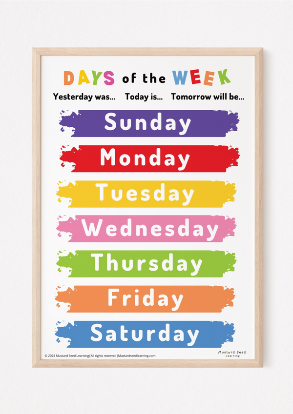 Days of the Week Poster