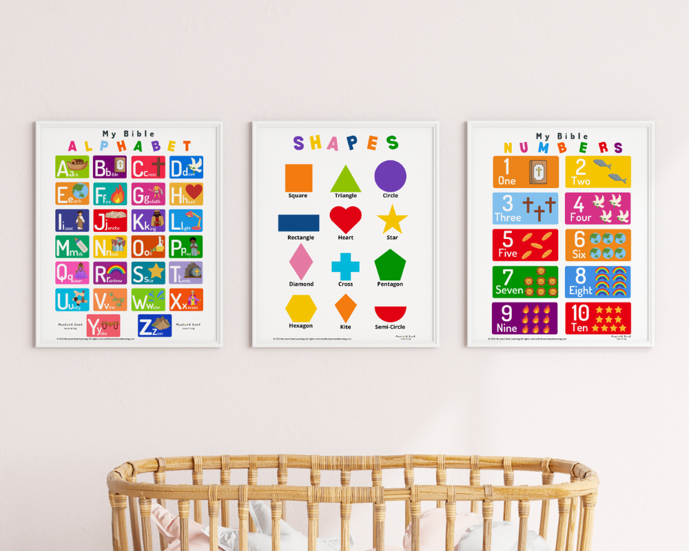 Educational Bundle (Alphabets, Numbers, Shapes, Colours, Days, Months Posters)