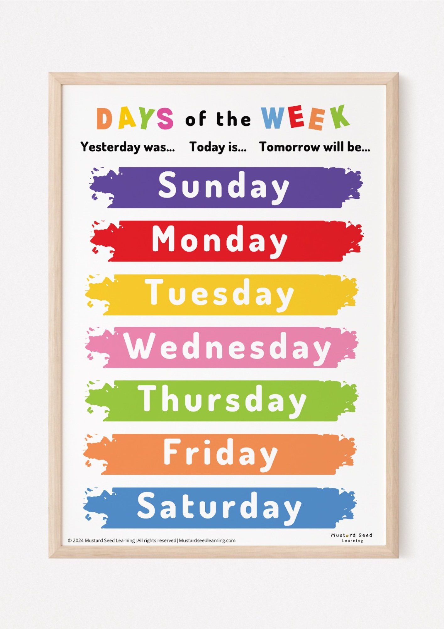 Days of the Week Poster