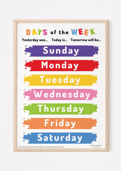 Days of the Week Poster